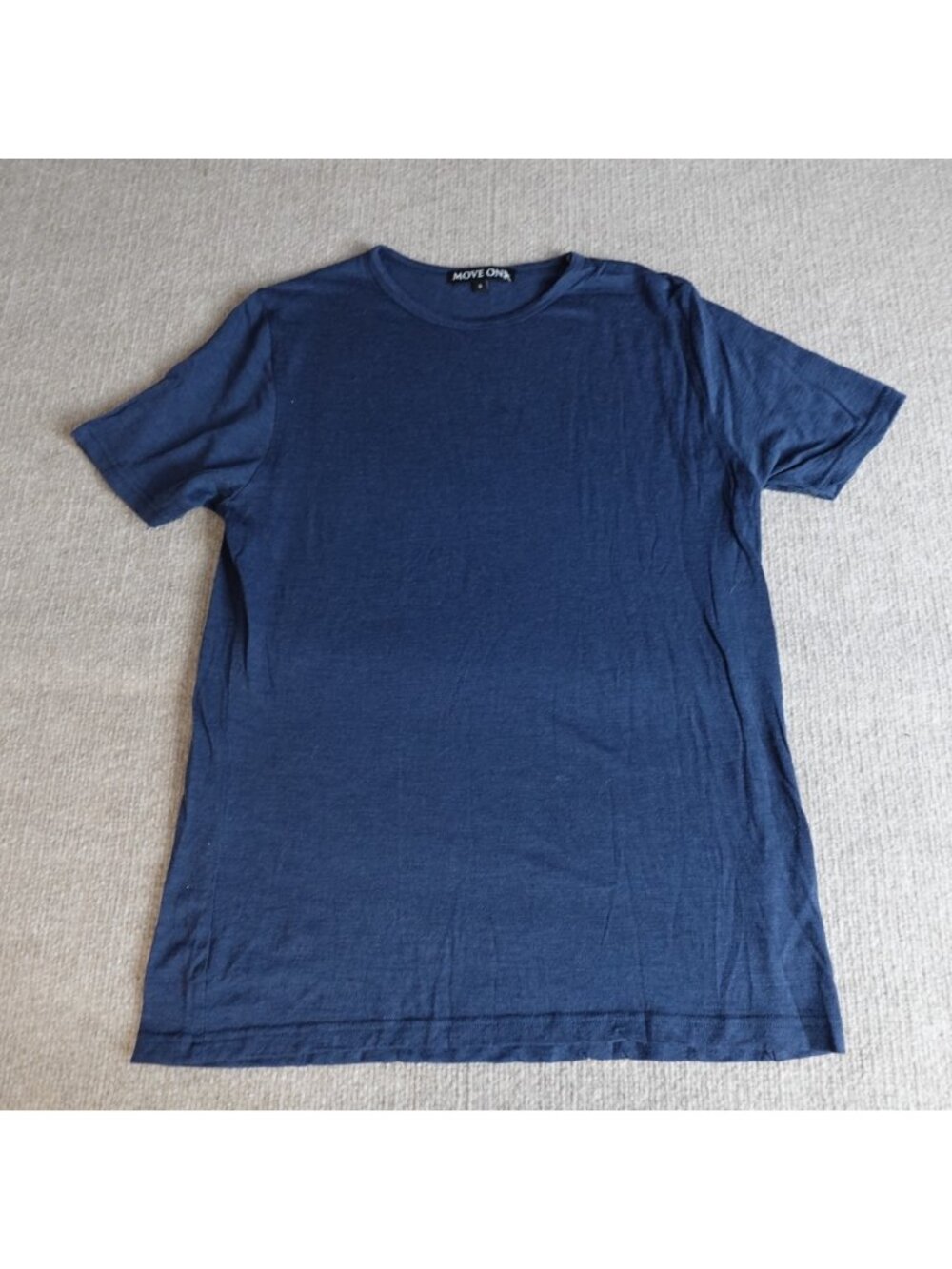 Move On Norway Shirt Small Blue Solid Merino Wool